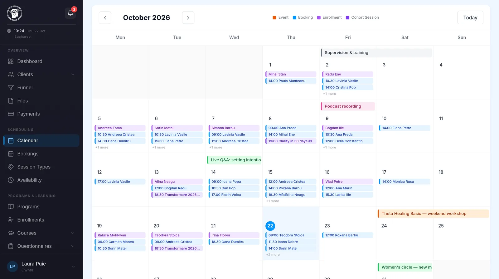 Laura Puie CRM - Kalender
