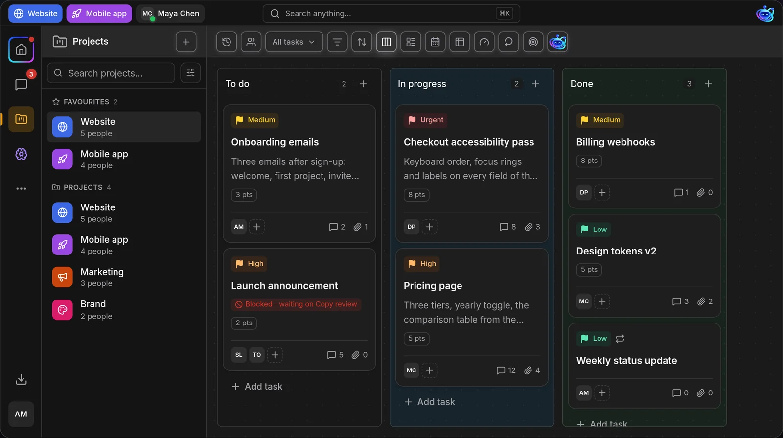Ubex Chat - Projekte